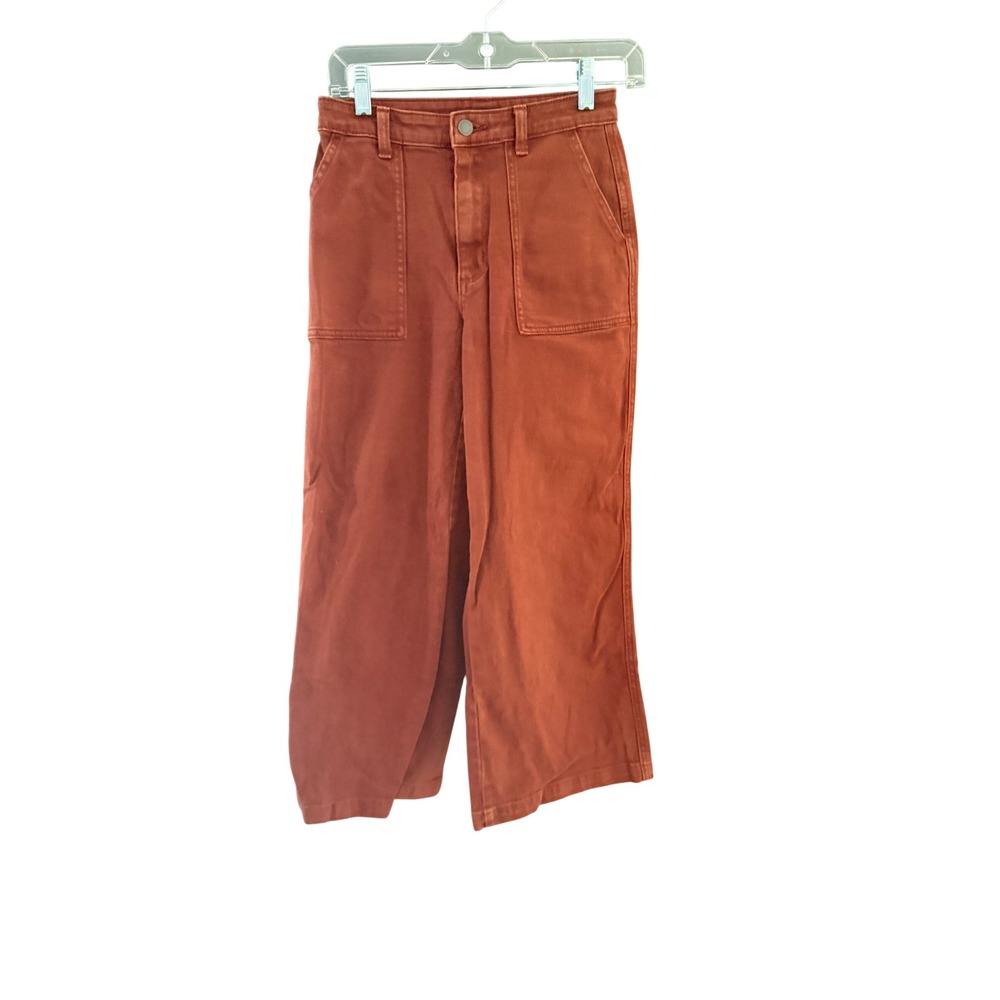 Universal Thread Womens Rust Orange Wide Leg Crop Utility Pants 00/24R Corduroy